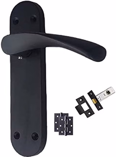 Golden Grace Chrome and Black Plate Door Handles