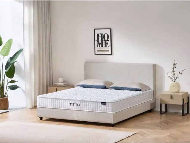 Titan Double Hybrid Pocket Memory Foam Mattress, White, W/D/H: 140 x 200 cm