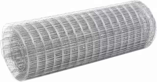 Berkfield Home Galvanised Steel Chicken Wire Fence, Silver, 10 x 0.5 m – 1