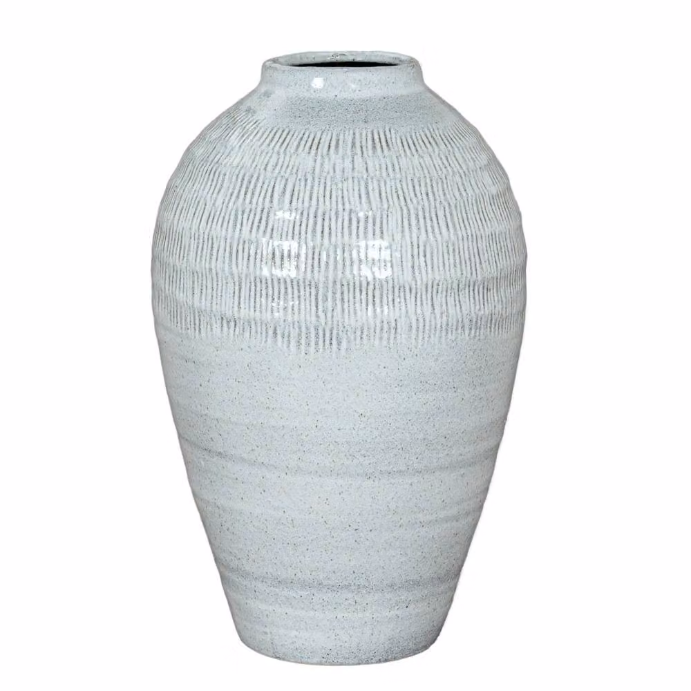 Wyld Haus Terravine Olpe Ceramic Vase, White, H: 30 cm, W: 21 cm, D: 21 cm – 2