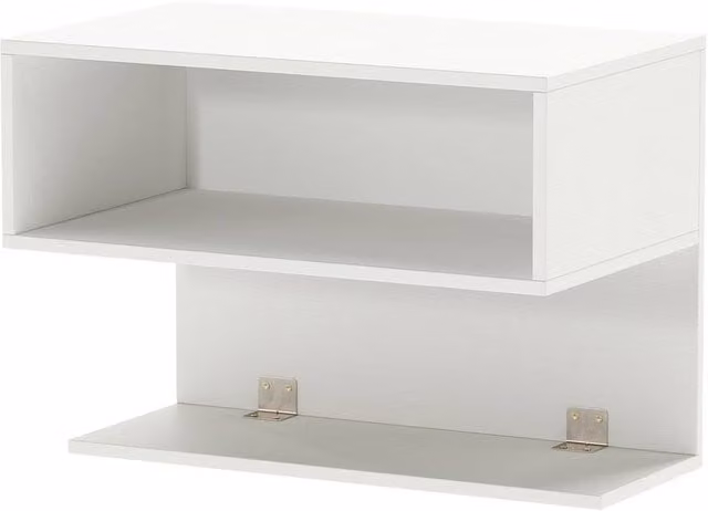 Gymax White Wall Mounted Floating Nightstand with Storage Shelves – 1