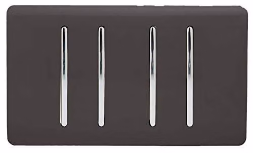 Trendi 4 Gang 10 Amp Rocker Light Switch in Dark Brown