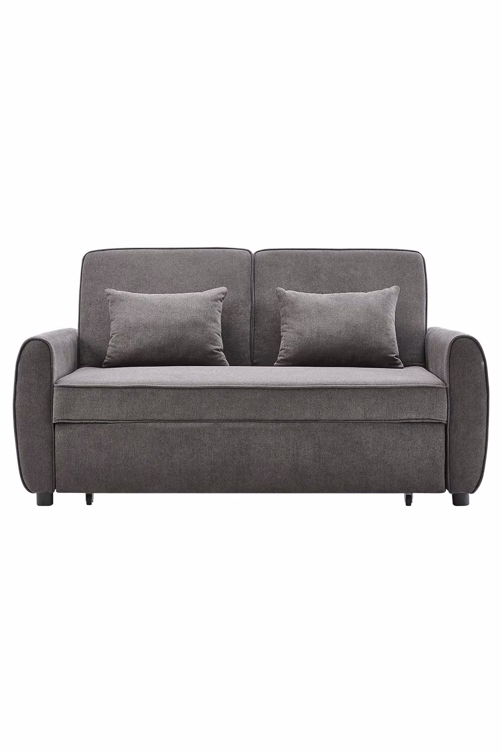 H&O Direct Contemporary Convertible Sleeper Sofa in Grey with Two Dark Grey Scatter Cushions – 3