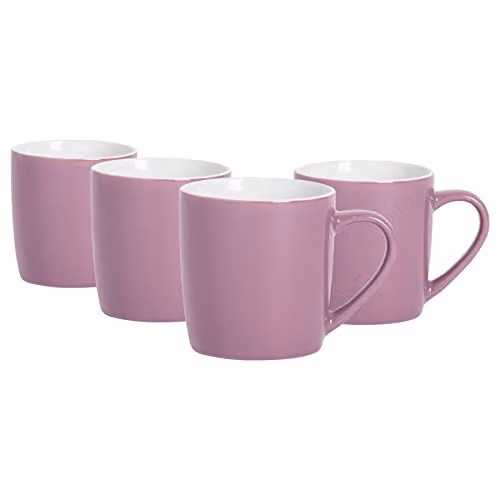 Argon Tableware Purple Stoneware Coffee Mugs, 350ml, Pack of 4 – 1