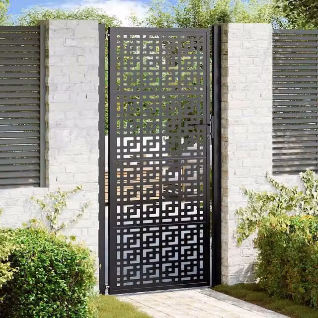 Berkfield Home Black Steel Garden Gate, W: 105 cm, H: 205 cm – 1