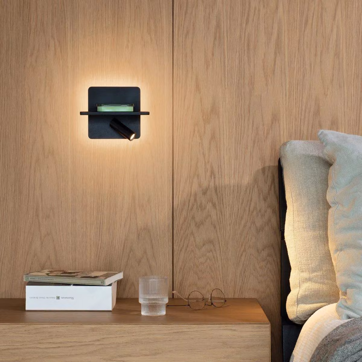 Netlighting Piano 2 Light LED Wall Reading Light in Black with Built-in Switch, 3000K Warm White – 3