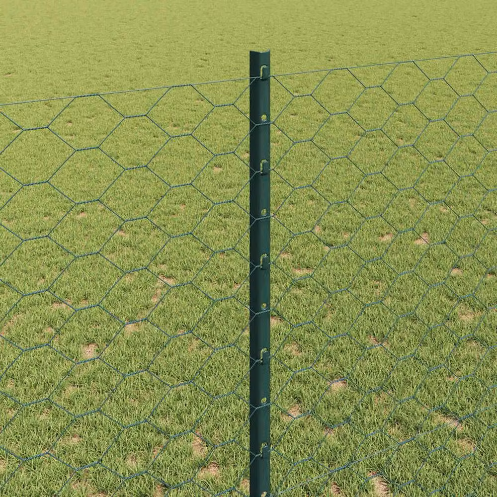 vidaXL Berkfield Home Green Steel U-Channel Fence Posts, 5 Pack, Height: 140 cm – 2