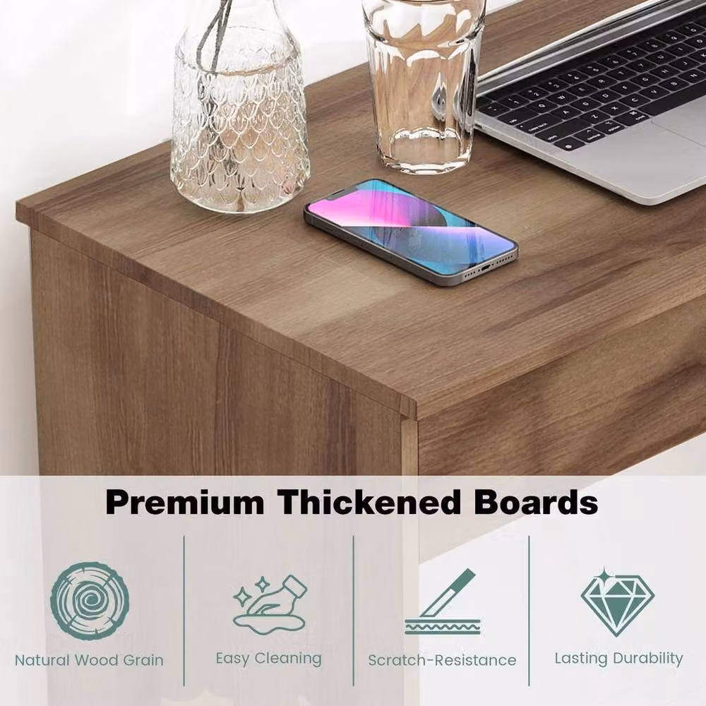 Kelvenix Modern Brown Corner Computer Desk – 4