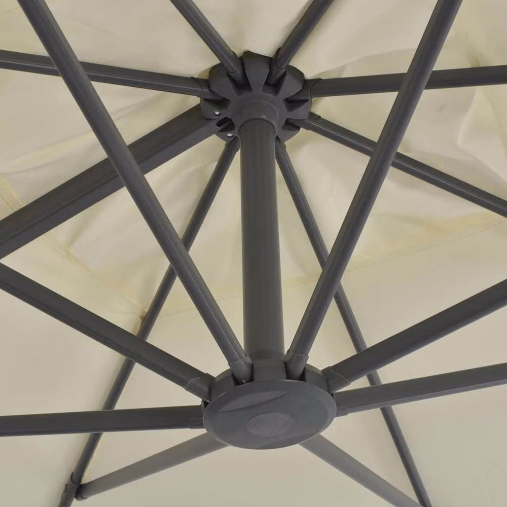 Berkfield Home Cantilever Garden Parasol with Aluminium Pole, Beige Sand, W/D: 300 x 300 cm – 2
