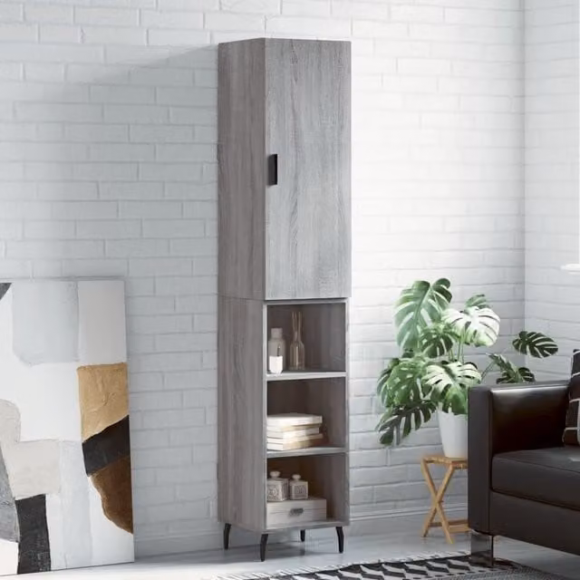 Berkfield Home Grey Sonoma Highboard, W/D/H: 34.5 x 34.5 x 180 cm – 1