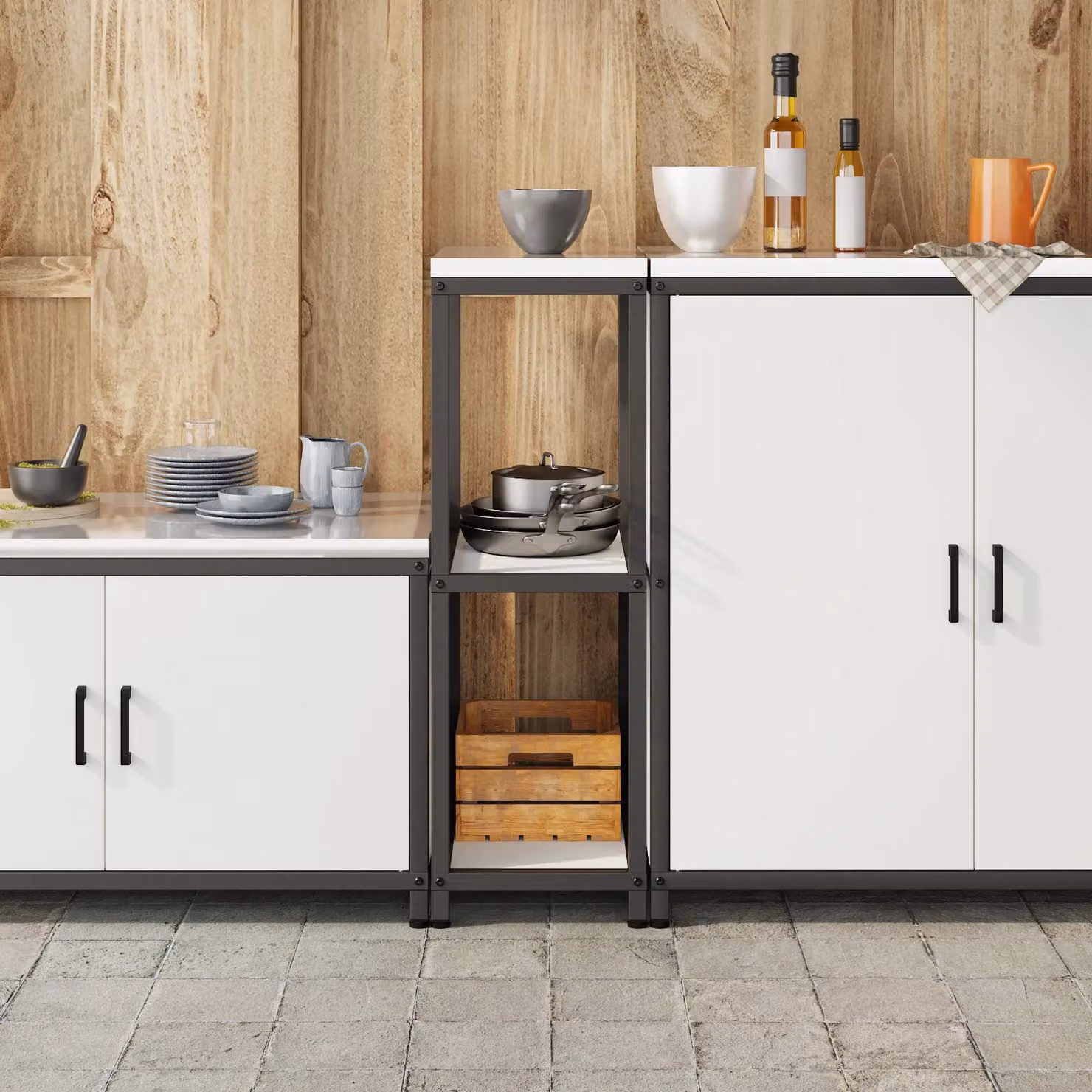 Berkfield Home Kitchen Storage Shelf in White Metal – 2