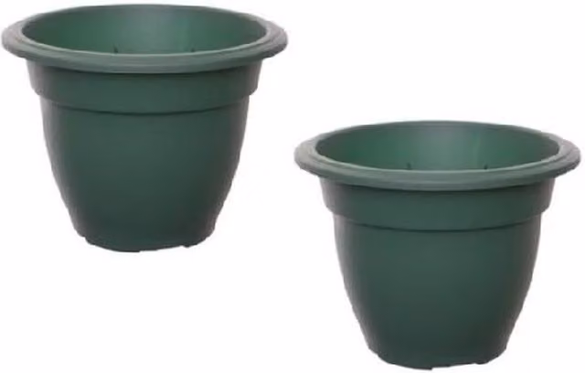 Whitefurze Green Round Bell Plastic Plant Pot and Flower Planter, Diameter: 45 cm