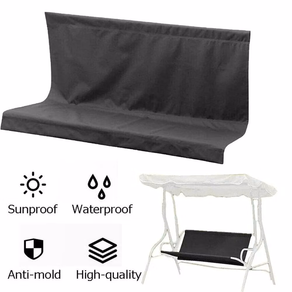 FLAVORA Replacement Garden Swing Seat Cover for 2 Seater Benches, Black, W: 85 cm, D: 47 cm, H: 47 cm – 3