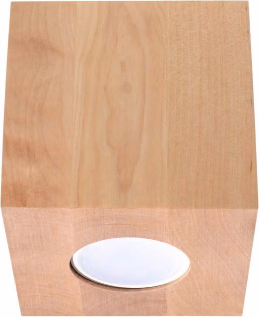 Sollux Lighting QUAD 1 Ceiling Lamp in Black and Natural Wood