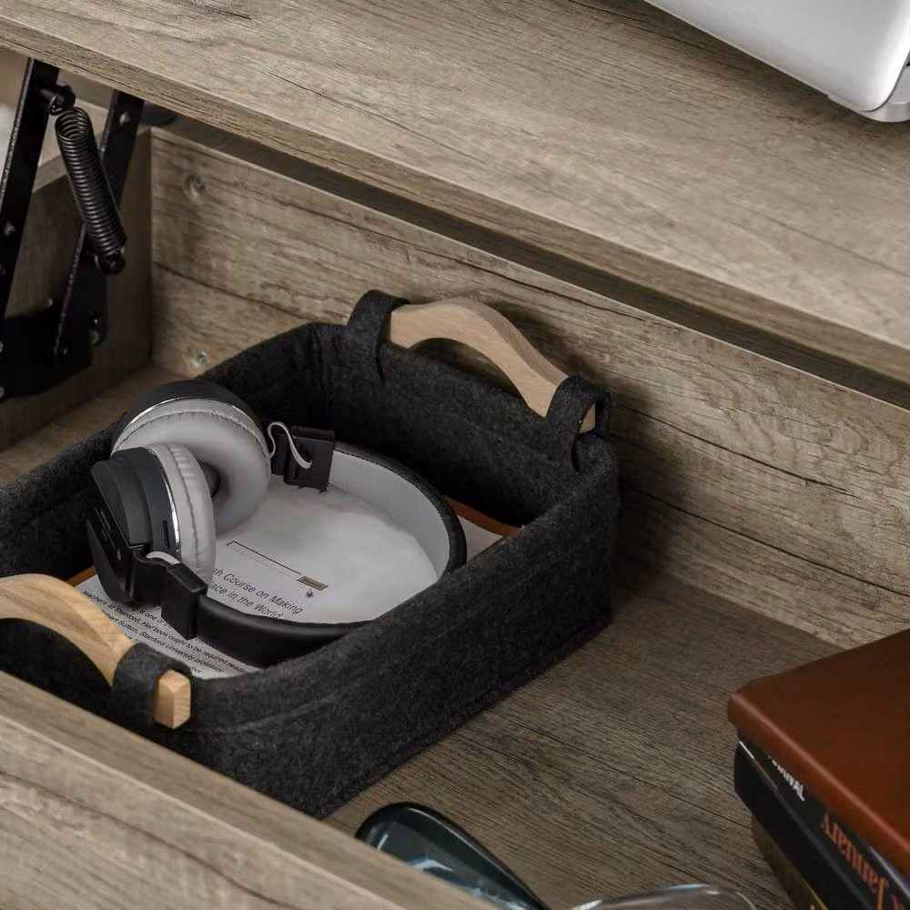 ERGOVEXA Lift Top Coffee Table with Hidden Storage Compartment in Grey Oak – 5