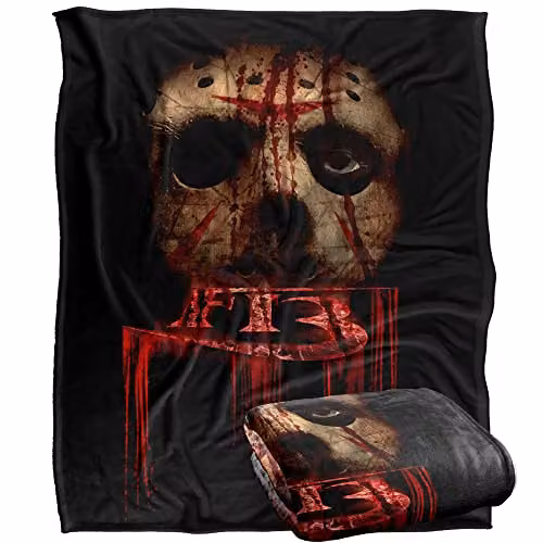LOGOVISION Friday the 13th Super Soft Fleece Throw Blanket, Multicolour and White, W/D/H: 152 x 127 cm