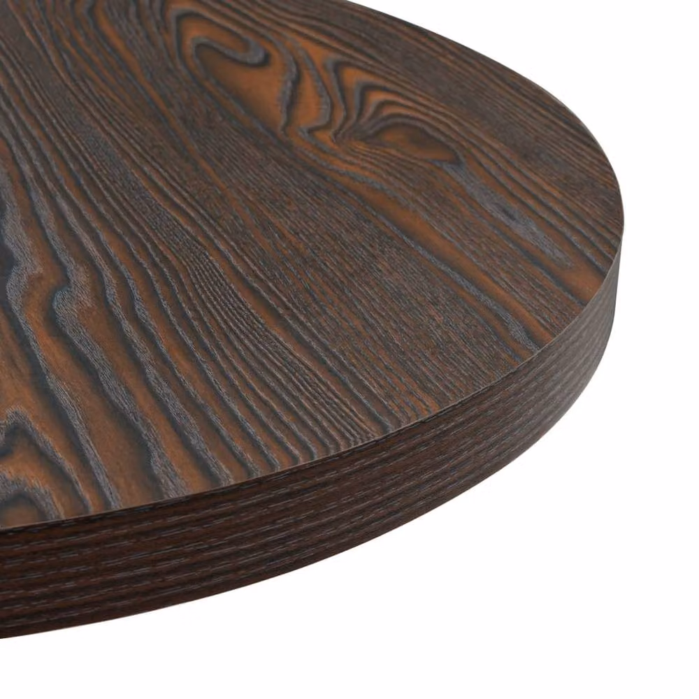 Berkfield Home Bistro Table in Dark Ash Brown, Round MDF and Steel, W: 60 cm, H: 75 cm – 4