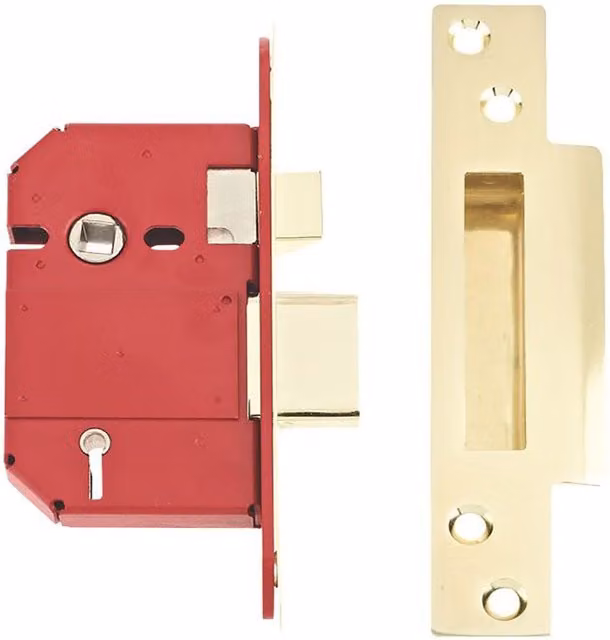 Hiatt Hardware Three Lever Rim Sash Lock in Brass