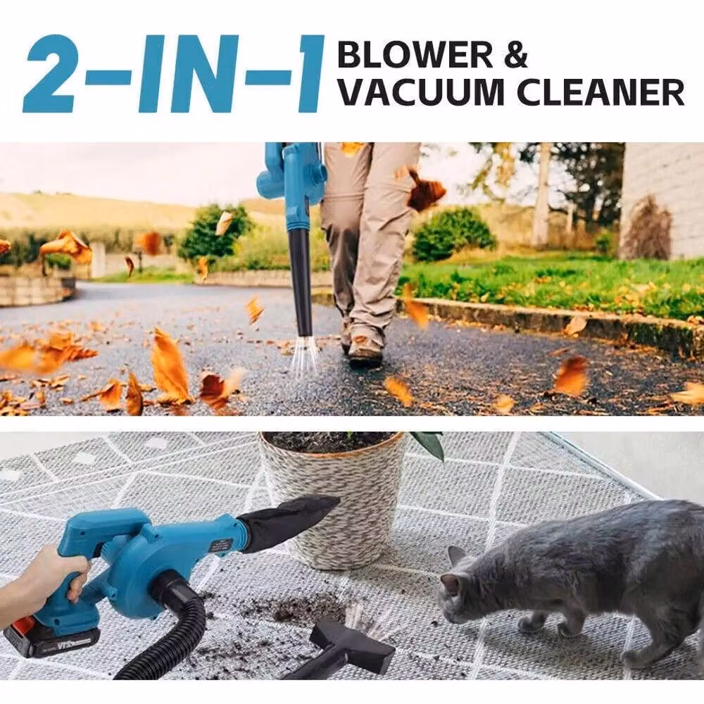 VOGREX 48V Cordless Leaf Blower Vacuum in Blue with 2 x Rechargeable Batteries – 4