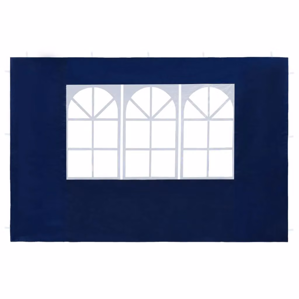 Berkfield Home Party Tent Sidewalls with Window, 2 Piece Set, Blue PE Plastic – 2