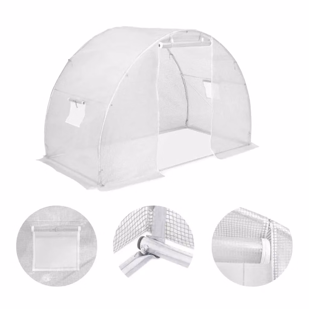Berkfield Home Freestanding Greenhouse in White, W/D/H: 300 x 150 x 200 cm – 2