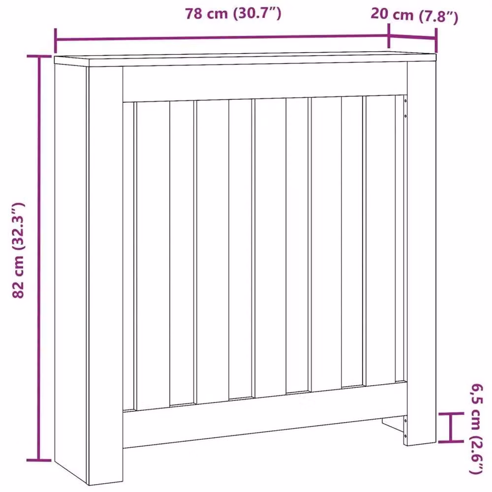 Kelvenix Grey Sonoma Radiator Cover W/D/H: 78 x 20 x 82 cm – 2