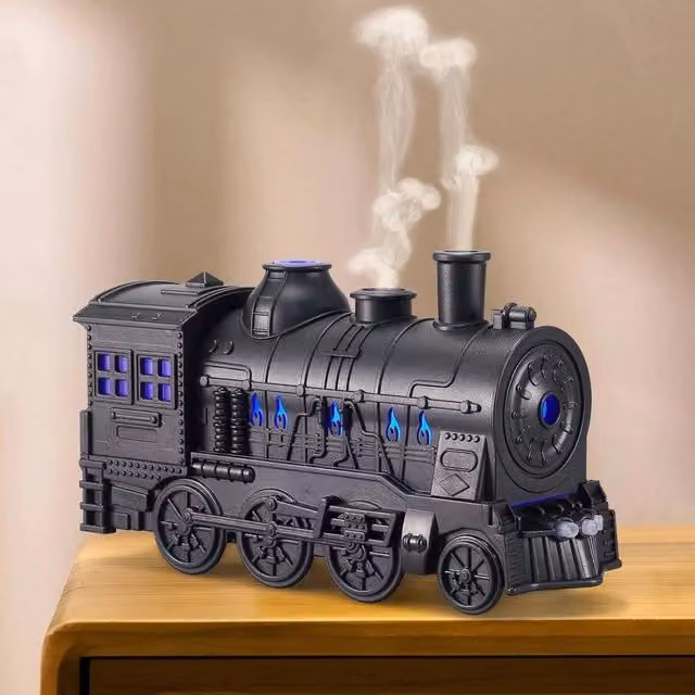 Hinsinc Train Aroma Diffuser and Humidifier with Night Light in Black, 300 ml – 1