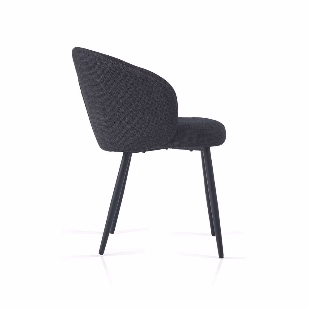 SONARA Modern Set of 2 Grey Fabric Ergonomic Dining Chairs with Armrests – 7