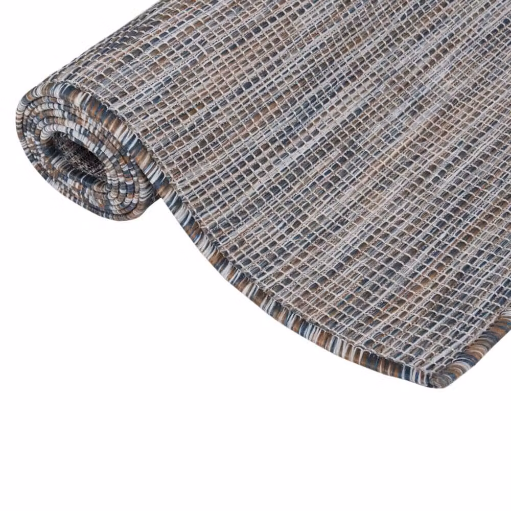Berkfield Home Outdoor Flatweave Rug in Brown and Blue, W/D: 120 x 170 cm – 2