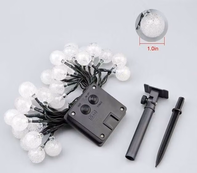 Lovii 30 LED Solar Powered Crystal Ball String Lights in Warm White
