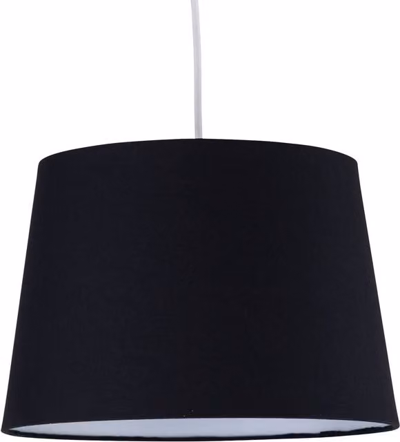 First Choice Lighting Black Cotton Tapered Cylinder Pendant Lamp Shade, Diameter: 28 cm – 1