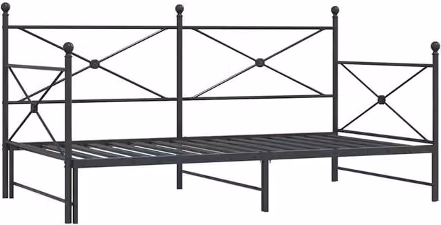 Berkfield Home Metal Daybed with Trundle in Black, W/D/H: 100 x 200 cm – 1