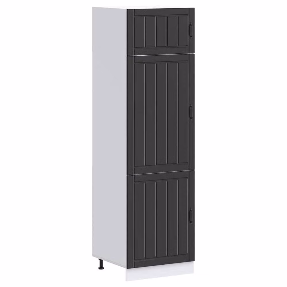 Berkfield Home Lucca Black Kitchen Cupboard in Engineered Wood W/D/H: 60 x 20 x 207 cm – 2