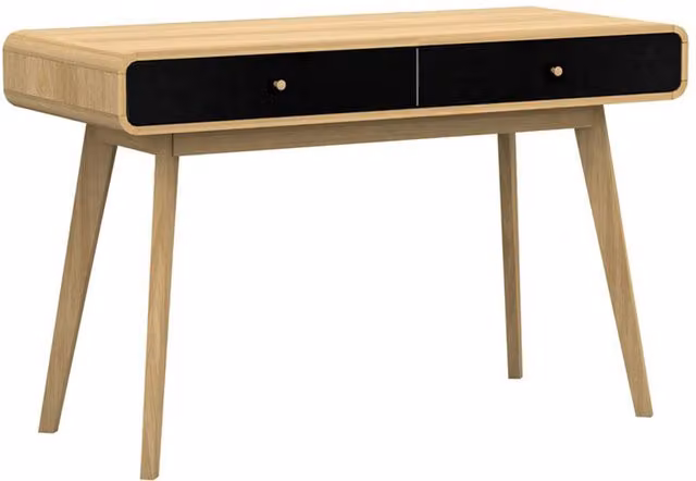 Loft24 Cassie Scandinavian Writing Desk in Oak and Black