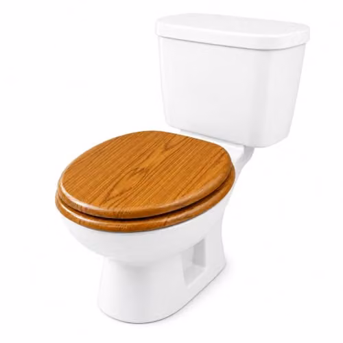 Spot On Dealz Oval Oak Wood Toilet Seat in Brown, Diameter: 45.72 cm – 3