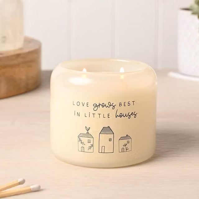 Moments Love Double Wick Candle, 390g, Beige