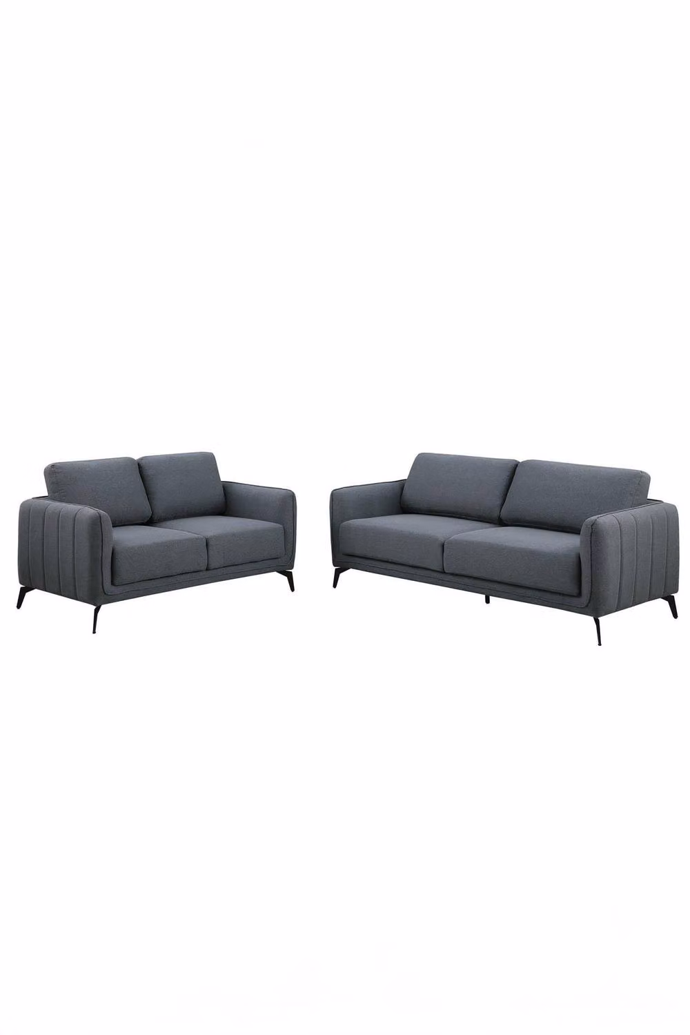 More4Homes Oslo Scandi Style Fabric 2 and 3 Seater Sofa Set in Grey – 2