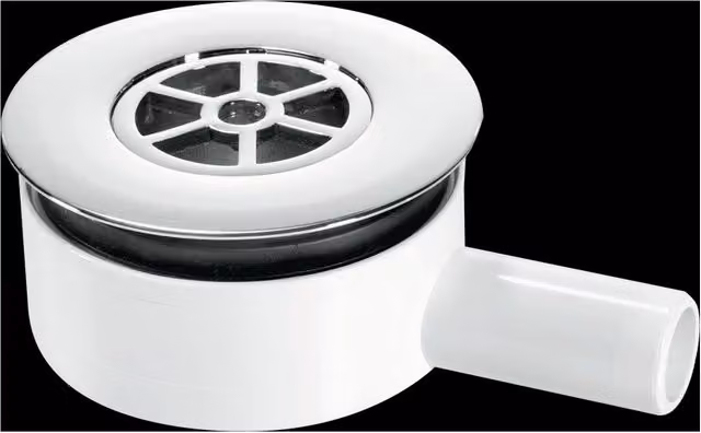 McAlpine UPSW-3-22MM Pumped Shower Waste Outlet with 70mm Round Chrome Plated Brass Flange in Silver
