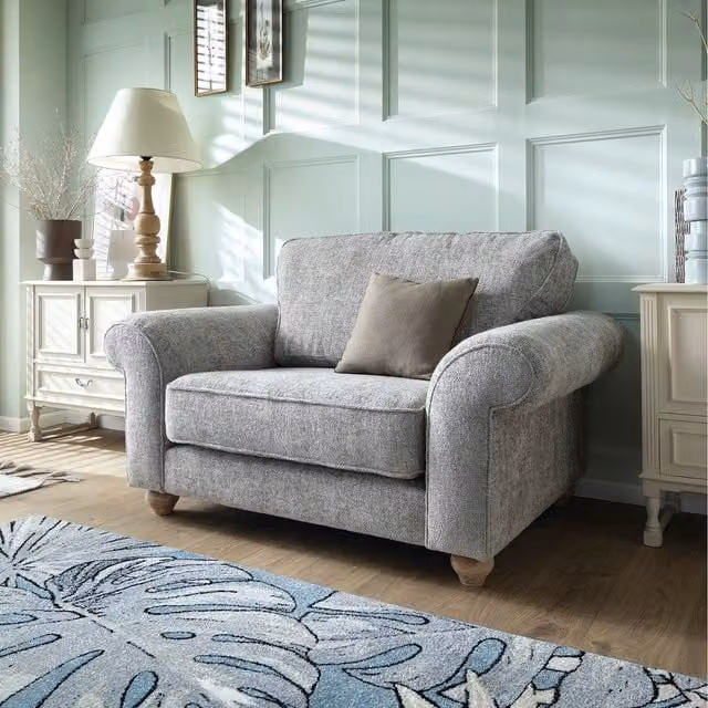 Abakus Direct Ingrid Collection Cuddle Chair in Grey Fabric