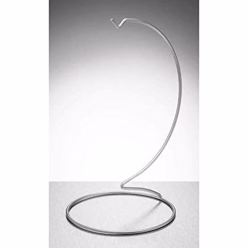 Sienna Glass Silver Metal Ornament Stand Large W/D/H: 15.0 x 15.0 x 26.0 cm – 1