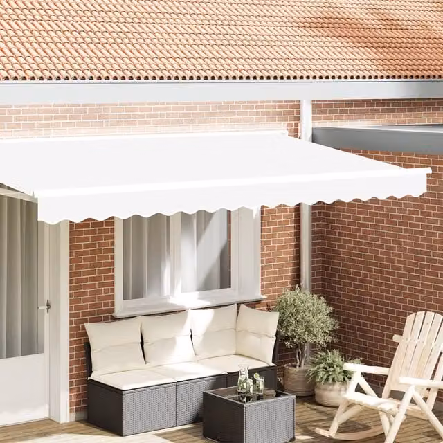 Berkfield Home White Polyester Awning Valance for 4 m Frame, W: 3.8 m, H: 0.2 m – 1