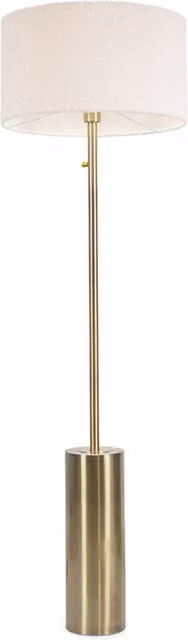 Lexy Dimmable Floor Lamp with Boucle Shade in Antique Brass and Beige