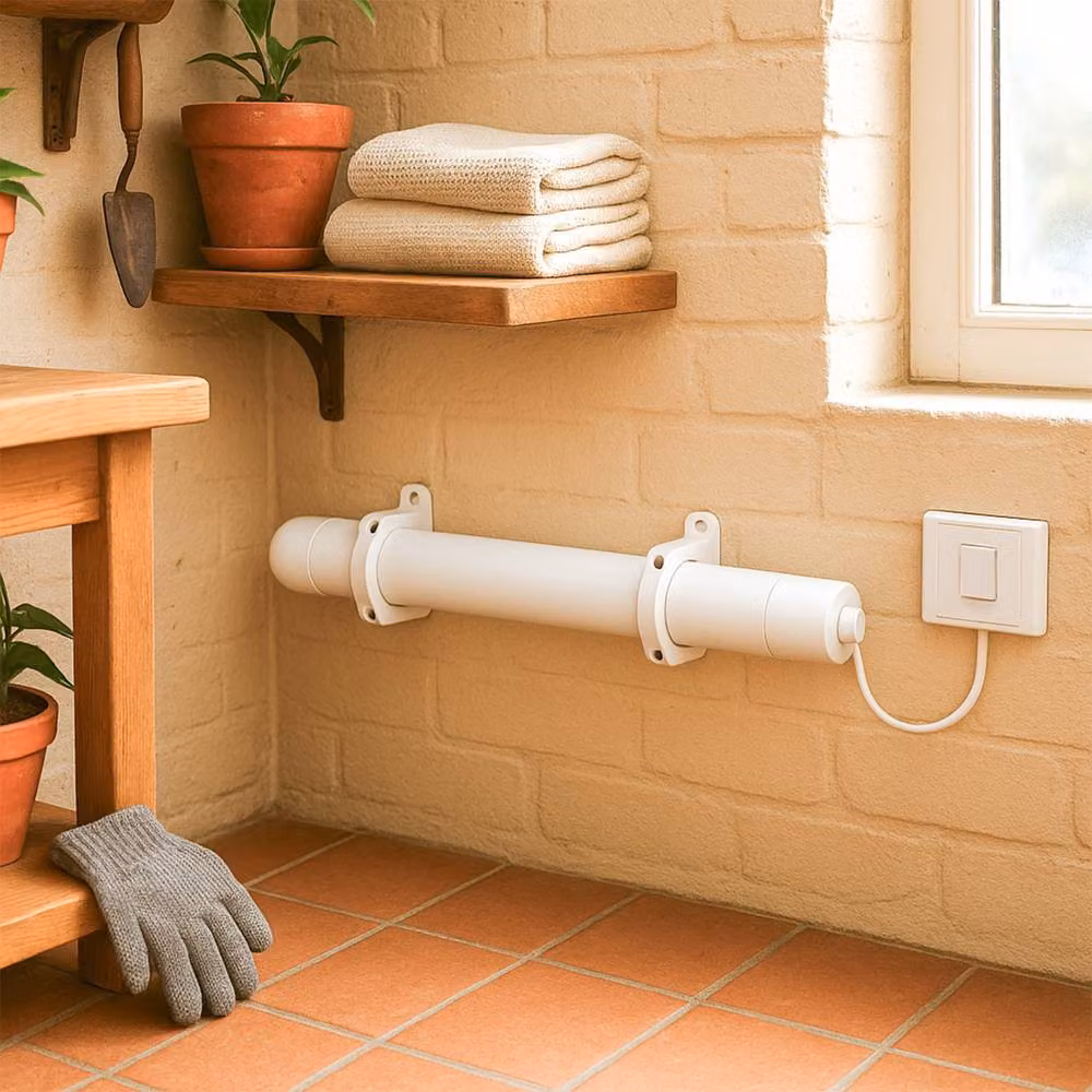 TCP 120W White 2ft Wall Mounted Tube Heater with Thermostat – 2