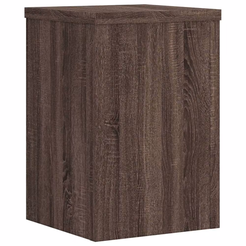 Berkfield Home Set of 2 Modern Square Plant Stands in Brown Oak, W/D/H: 20 x 20 x 30 cm – 4