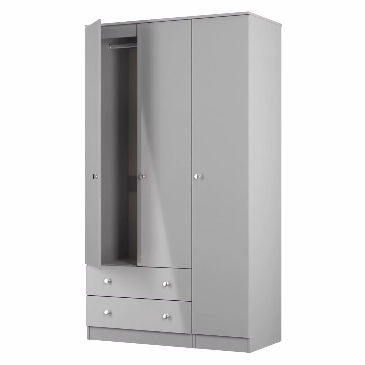 Ready Assembled 2 U Newlyn Triple Wardrobe with 2 Drawers in Dark Grey – 2