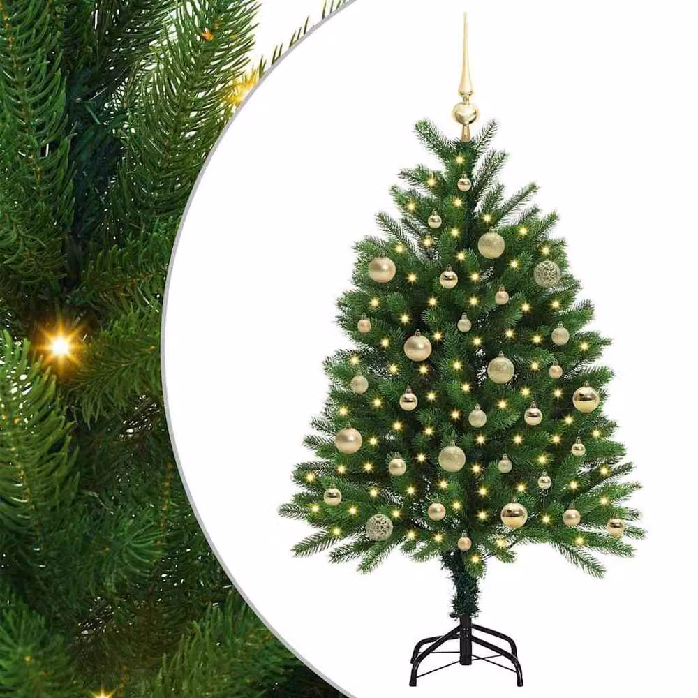Berkfield Home Realistic Green Tabletop Christmas Tree with 150 LEDs and Stand, Height: 120 cm – 3
