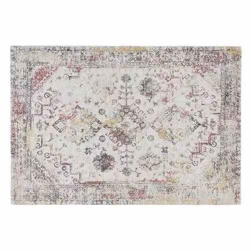 Phoenox Textiles Limited Origins Vogue Pink and Ochre Distressed Persian Design Oriental Rug, W: 160 cm, D: 230 cm – 1