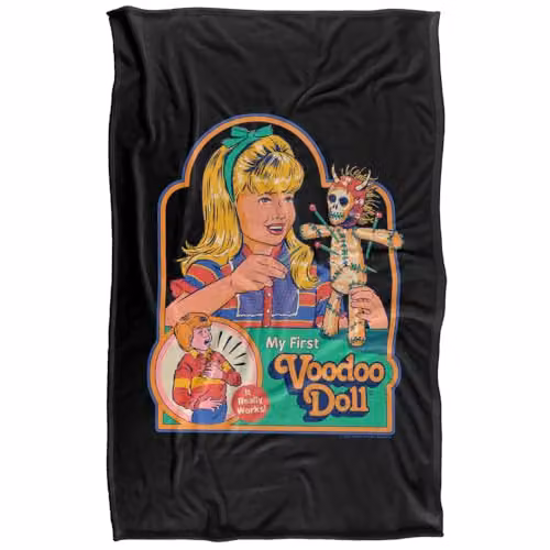 Steven Rhodes My First Voodoo Doll Super Soft Fleece Throw Blanket, Multicolour, W/D/H: 91 x 147 cm – 5