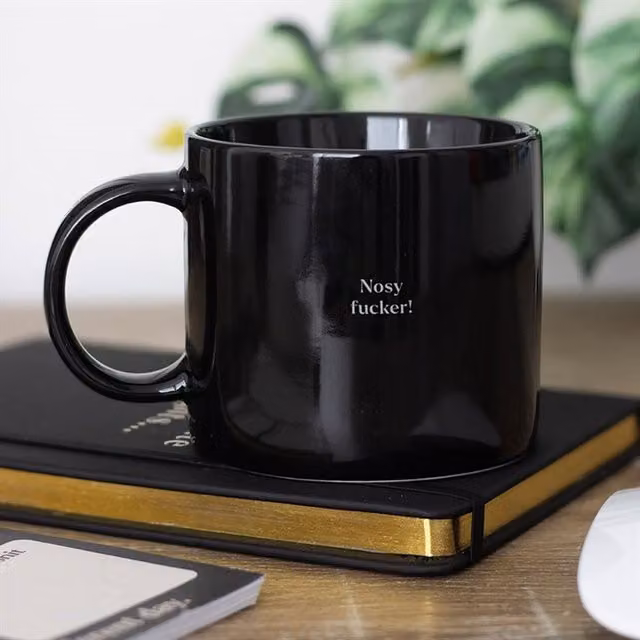 KDMD Nosy F*Cker Cheeky Mug in Black