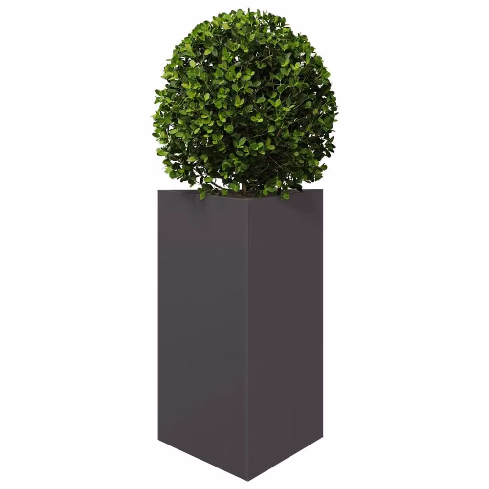 Berkfield Home Black Triangular Steel Garden Planter Tub W: 50 cm, D: 43 cm, H: 75 cm – 3